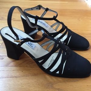 Hillary Black Strappy Heels, 9B